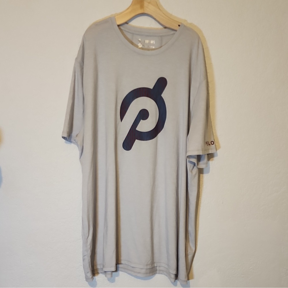 Peloton Grey Mens Graphic T-Shire FOURLAPS‎  RE-UP  Crew Neck Soft Stretch XXL